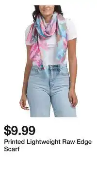 TJ Maxx Printed Lightweight Raw Edge Scarf offer