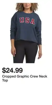 TJ Maxx Cropped Graphic Crew Neck Top offer