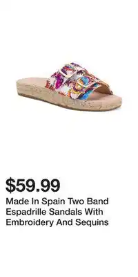 TJ Maxx Made In Spain Two Band Espadrille Sandals With Embroidery And Sequins offer