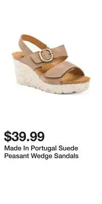 TJ Maxx Made In Portugal Suede Peasant Wedge Sandals offer