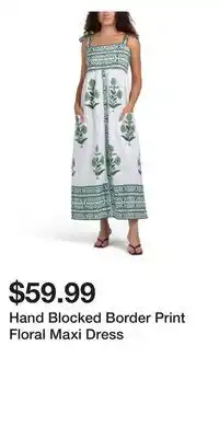 TJ Maxx Hand Blocked Border Print Floral Maxi Dress offer