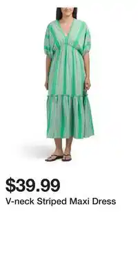 TJ Maxx V-neck Striped Maxi Dress offer
