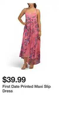 TJ Maxx First Date Printed Maxi Slip Dress offer