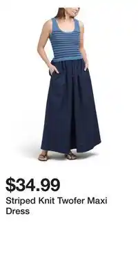 TJ Maxx Striped Knit Twofer Maxi Dress offer