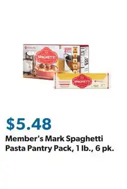 Sam's Club Member's Mark Spaghetti Pasta Pantry Pack, 1 lb., 6 pk offer