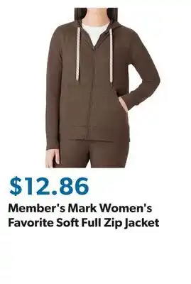 Sam's Club Member's Mark Women's Favorite Soft Full Zip Jacket offer