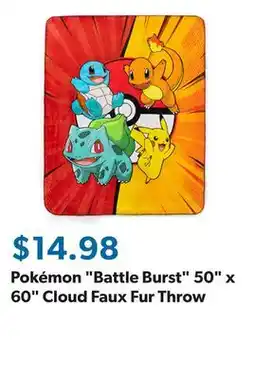 Sam's Club Pokémon Battle Burst 50 x 60 Cloud Faux Fur Throw offer