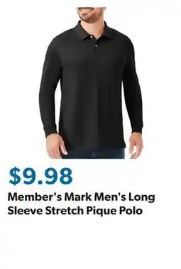 Sam's Club Member's Mark Men's Long Sleeve Stretch Pique Polo offer