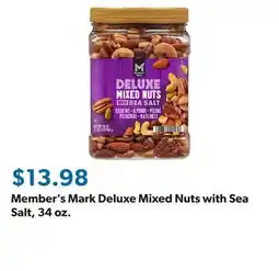 Sam's Club Member's Mark Deluxe Mixed Nuts with Sea Salt, 34 oz offer