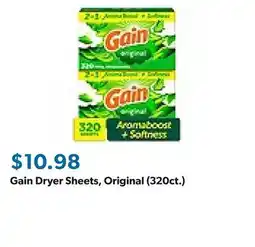 Sam's Club Gain Dryer Sheets, Original (320ct.) offer