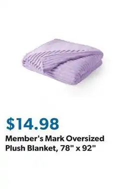 Sam's Club Member's Mark Oversized Plush Blanket, 78 x 92 offer