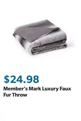 Sam's Club Member's Mark Luxury Faux Fur Throw offer