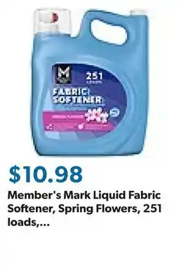 Sam's Club Member's Mark Liquid Fabric Softener, Spring Flowers, 251 loads, 170 fl. oz offer
