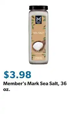 Sam's Club Member's Mark Sea Salt, 36 oz offer