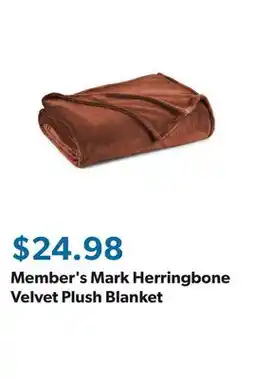 Sam's Club Member's Mark Herringbone Velvet Plush Blanket offer