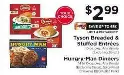 ShopRite Tyson Breaded & Stuffed Entrées or Hungry-Man Dinners offer