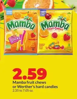 Hy-Vee Mamba fruit chews or werther's hard candies offer