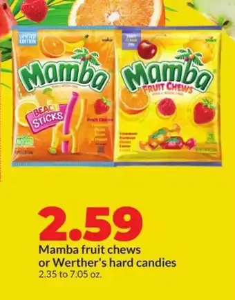 Hy-Vee Mamba fruit chews or werther's hard candies offer