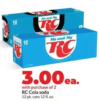 Hy-Vee RC Cola soda offer