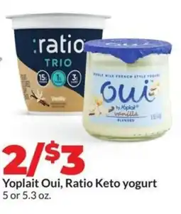 Hy-Vee Yoplait oui, ratio keto yogurt offer