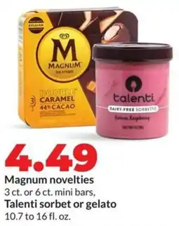 Hy-Vee Magnum novelties talenti sorbet or gelato offer