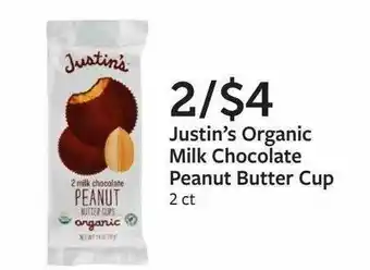 Fareway Justin's Organic Milk Chocolate Peanut Butter Cup offer
