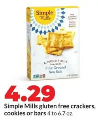 Hy-Vee Simple Mills gluten free crackers, cookies or bars offer
