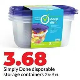 Hy-Vee Simply Done disposable storage containers offer