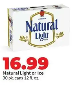 Hy-Vee Natural light or ice offer