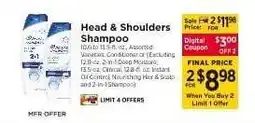ShopRite Head & Shoulders Shampoo offer