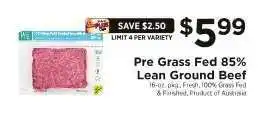 ShopRite Pre Grass Fed 85% Lean Ground Beef offer