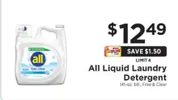 ShopRite all Liquid Laundry Detergent offer