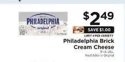 ShopRite Philadelphia Brick Cream Cheese offer