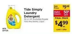 ShopRite Tide Simply Laundry Detergent offer