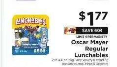 ShopRite Oscar Mayer Regular Lunchables offer