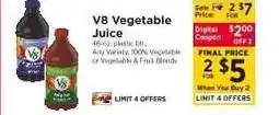 ShopRite V8 Vegetable Juice offer