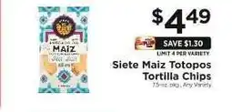 ShopRite Siete Maiz Totopos Tortilla Chips offer