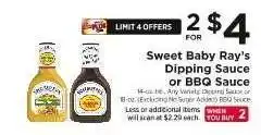 ShopRite Sweet Baby Ray's Dipping Sauce or BBQ Sauce offer