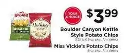 ShopRite Boulder Canyon Kettle Style Potato Chips / Miss Vickie's Potato Chips offer