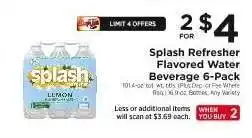 ShopRite Splash Refresher Flavored Water Beverage 6-Pack offer