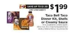 ShopRite Taco Bell Taco Dinner Kit, Shells or Creamy Sauce offer