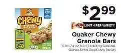 ShopRite Quaker Chewy Granola Bars offer