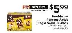 ShopRite Keebler or Famous Amos Single Serve 12-Pack offer