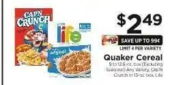 ShopRite Quaker Cereal offer
