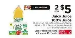ShopRite Juicy Juice 100% Juice offer