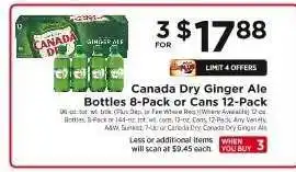 ShopRite Canada Dry Ginger Ale Bottles 8-Pack or Cans 12-Pack offer