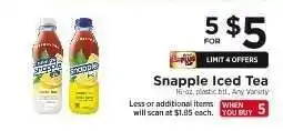ShopRite Snapple Iced Tea offer