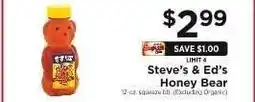 ShopRite Steve's & Ed's Honey Bear offer