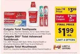 ShopRite Colgate Total Products offer