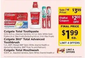 ShopRite Colgate Total Products offer